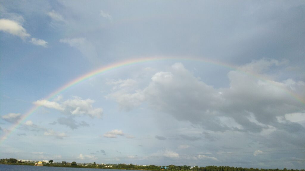 Rainbow over Hennagara Lake